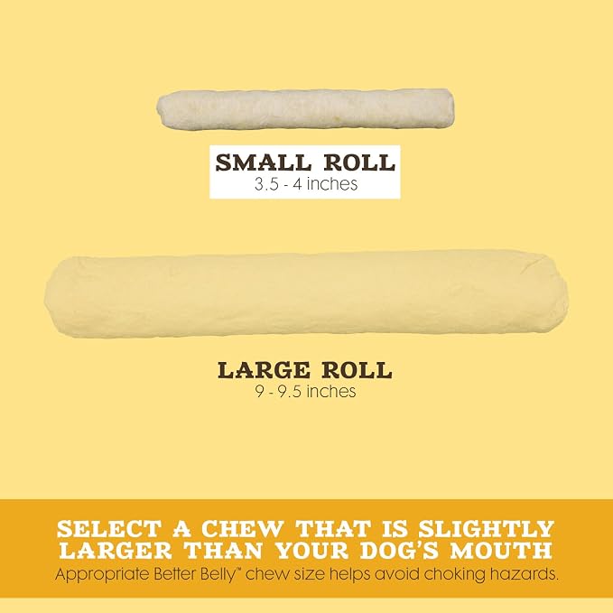 Better Belly Highly Digestible Rawhide Dental Chews, Treat Your Dog to a Chew with NO Artificial Colors or Flavors, 10 Count (Pack of 2)