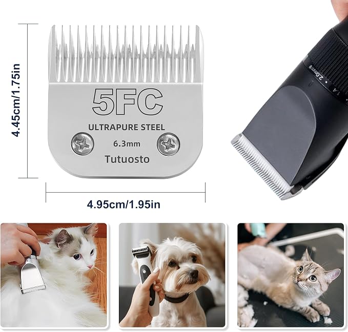 5FC Clipper Blades Pet Grooming Clipper Replacement Blades Detachable Blade Compatible with andis/wahl/Oster Dog Clippers