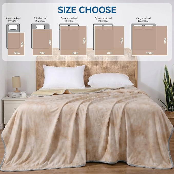 Guohaoi Cooling Throw Blanket for Hot Sleepers, Twin Size 90''×108'' Lightweight Breathable Summer Bed Blanket for Couch, Arc-Chill Q-Max >0.5 Cool Fiber, Lightweight Blanket Light Brown