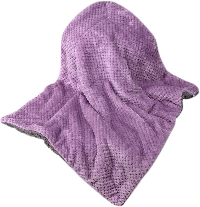 Fuzzy Dog Blanket or Cat Blanket or Pet Blanket, Warm and Soft, Plush Fleece Receiving Blankets for Dog Bed and Cat Bed, Couch, Sofa, Travel and Outdoor, Camping (Blanket (24" x 32"), DG-Lavender)