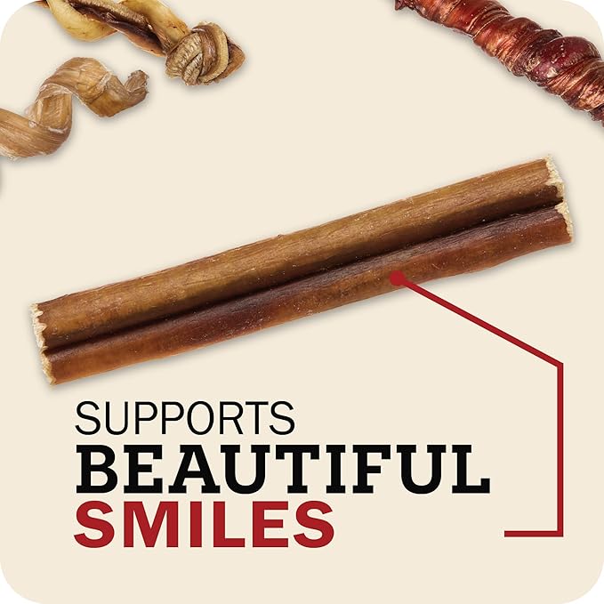 Redbarn Pet Products 9" Bully Sticks for Dogs, Pack of 50