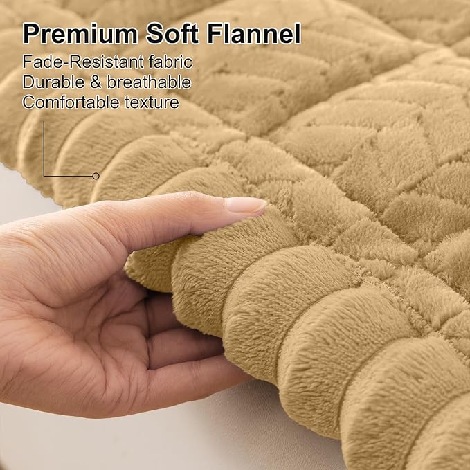 Smiry Couch Cover for Dogs, Non Slip Fuzzy Pet Sofa Covers Washable for 3 Cushion Couch, Soft Thick Furniture Protector for Cats Dogs, Against Fur, Dirt, Scratch Resistant (Camel, 27.6" x 82.7")