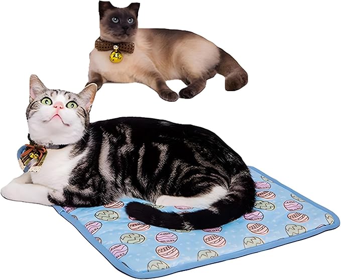 NACOCO Pet Cooling Mat Cat Dog Cushion Pad Summer Cool Down Comfortable Soft for Pets and Adults (L, Blue)