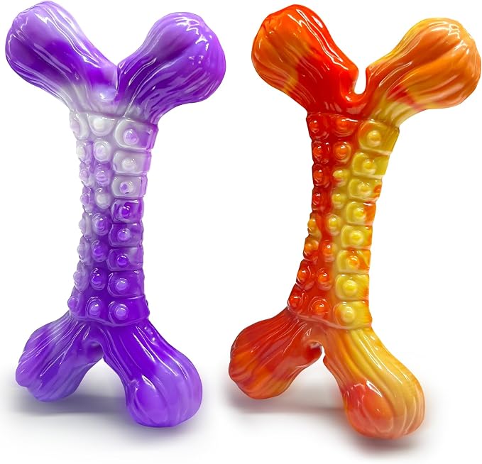 WOWBALA Dog Chew Toy Aggressive Chewers - 2 Pack Indestructible Dog Toys - Tough Dogs Toy to Keep Them Busy - Pet Toys for Medium, Large Breed，Teeth Cleaning & Boredom Relief（2 Pack）