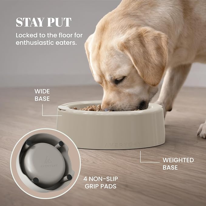 AVERYDAY 3 Pack Slow Feeder Dog Bowl Set, Two Weighted Maze Insert Bowls, Anti-Slip Changeable Puzzle Feeding Bowl for Wet Dry & Raw Dog Food, Slow Eating Deep Pet Food Dish for Medium & Large Breeds