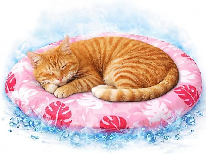 Drydiet Pet Cooling Mat for Cats & Small Dogs, 20'' Self Cooling Pad with Gel, Waterproof & Scratch-Resistant, No Water or Electricity Needed, Summer Cold Bed for Indoor Outdoor Use