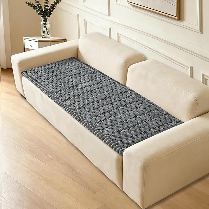 Waterproof Couch Cover for Dogs Washable,Non Slip Fuzzy Durable Couch Covers for 3 Cushion Sofa Pet Friendly Sofa Cover Dog Thick Soft Slipcovers Protector Couches Mat Bed (Grey, 27.6" x 59.06")