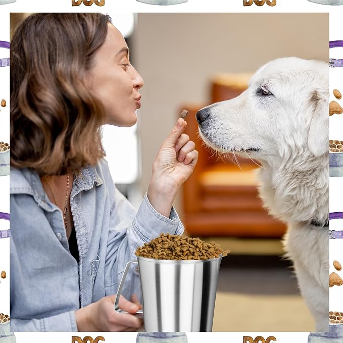 6 Cup Dog Food Scoop 304 Stainless Steel Dog Food Measuring Cups for Cat or Bird Pet Foods, Injection Molded and Dishwasher Safe (6 Cup)