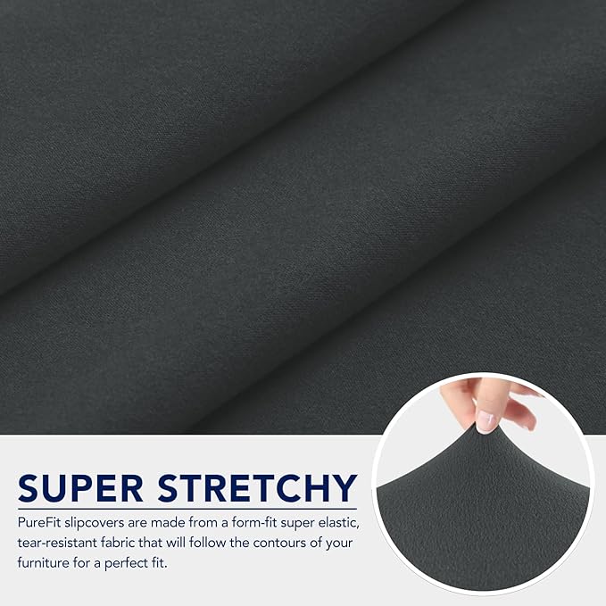 PureFit 100% Dual Waterproof Couch Cover Slipcovers for Couches and Sofas - Stretch Non Slip Fleece Sofa Covers Washable, Leakproof Furniture Protector for Kids, Pets, Dog (Oversized Sofa, Dark Gray)