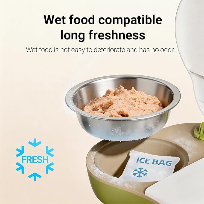 Plike 2-Meal Automatic Pet Feeder | 48H Wet Food Refrigerated
