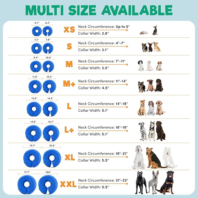 BENCMATE Inflatable Dog Cone Collar Alternative, Soft Dog Cone for Small Medium Large Dogs and Cats, Neck Recovery ECollar Donut Collar After Surgery (Medium, HeartShape)
