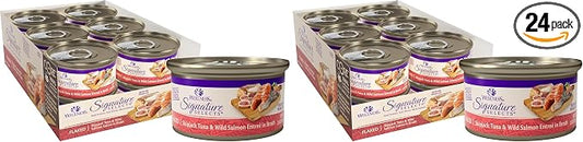 Wellness CORE Signature Selects Flaked Adult Wet Cat Food,Natural,Protein-Rich,Grain Free,2.8 Ounce (Skipjack Tuna & Wild Salmon),(Pack of 24)