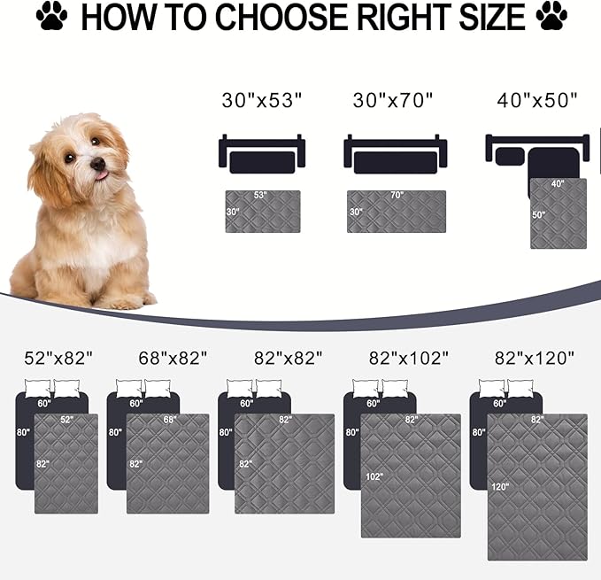 Smiry Reversible Waterproof Couch Covers for Sofa, Washable Dogs Pet Couch Covers for 3 Cushion Sofa Pet Friendly, Water Resistant Furniture Protector Slipcover, Geometric (30"x70", Grey/Dark Grey)