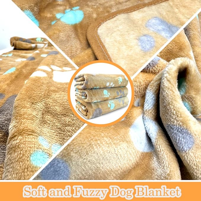 Dog Blankets for Medium Large Dogs Washable, 3 Pack Pet Blanket Washable 41" x 31", Fuzzy Soft Puppy Throw Cover for Kennel Crate Bed