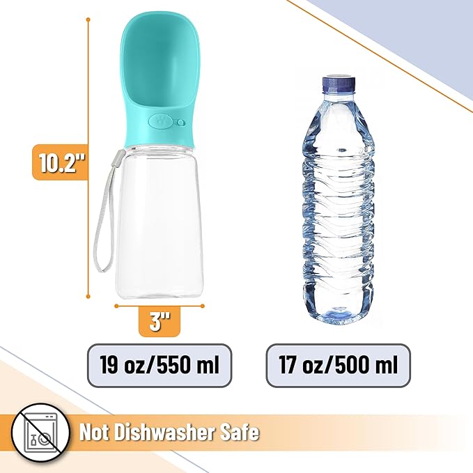 Mr. Pen- Portable Dog Water Bottle, 19 oz, Large, Leak Proof Puppy Water Dispenser with Drinking Feeder for Pets, Outdoor Walking, Hiking, Travel, Not Dishwasher Safe