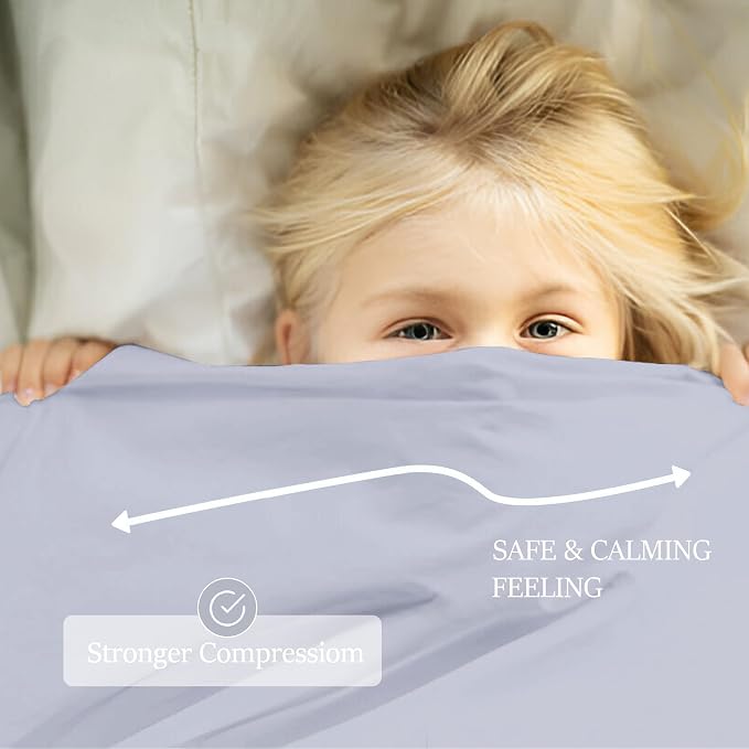 Sensory Bed Sheet for Deep Pressure Therapy – Spandex Bed Sheet – Sensory Compression Blanket for ADHD, Autism – Breathable & Hypoallergenic, Grey, Twin Size