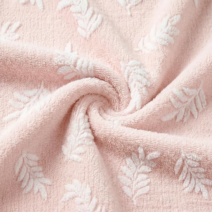 Horaldaily Pets Flannel Blanket, Pink Leaves 3D Textured Soft Fuzzy Fluffy Plush Cozy Fleece Premium Blankets for Dog Cat Puppy Kitten Couch Protection, 16x23