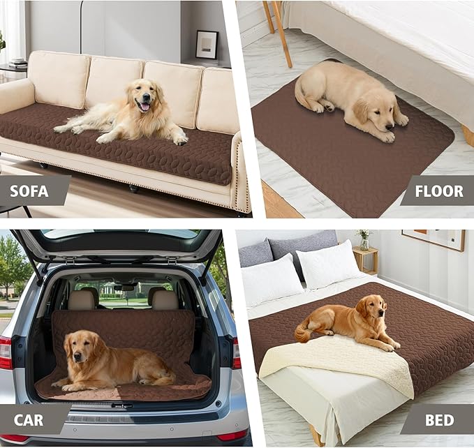 Ameritex Pet Bed Cover Dog Bed Blanket for Sofa and Furniture Waterproof New Pattern Design (52x82 Inch, Chocolate)
