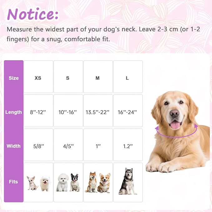 Cute Hot Pink Dog Collar with Bow Print, Spring Summer Puppy Collar with Adjustable Buckle, Soft Cotton Pink Dog Collar for Small Medium Large Dogs-M