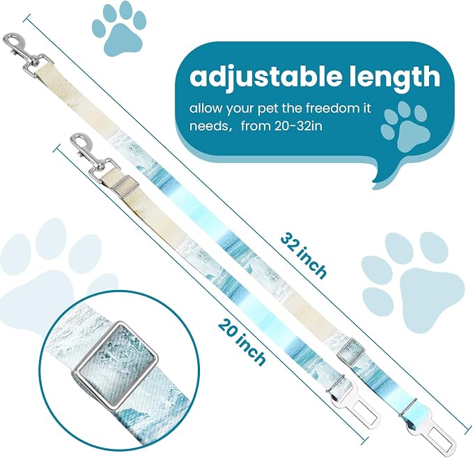 Adjustable pet cat and Dog car seat Belt，The Lanyard is Flexible and Adjustable from 20 to 33 inches (whelks)