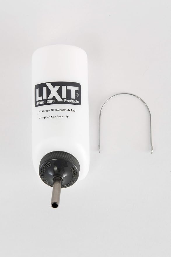 Lixit Wide Mouth BPA-Free Cage Water Bottles for Rabbits, Ferrets, Guinea Pigs, Rats, Chinchillas, Hamsters, Mice, Hedgehogs, Gerbils and Other Small Animals. (Translucent, 16 Ounce)