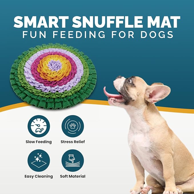 PET ARENA Snuffle Mat for Dogs - Adjustable Interactive Puzzle Toy (Green, Purple, Pink, Orange, Yellow)