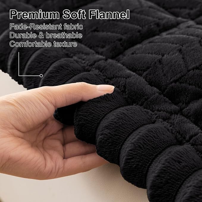 Smiry Couch Cover for Dogs, Non Slip Fuzzy Pet Sofa Covers Washable for 3 Cushion Couch, Soft Thick Furniture Protector for Cats Dogs, Against Fur, Dirt, Scratch Resistant (Black, 27.6" x 82.7")