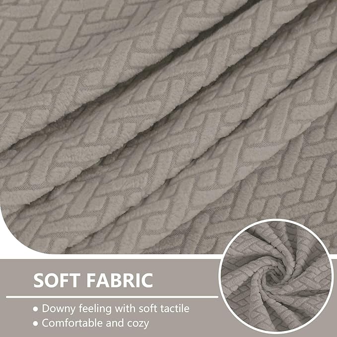 hyha Waterproof Couch Cushion Covers, Wear Resistant Couch Cover, Anti Slip Sofa Slipcovers Washable, Soft Thick Jacquard Furniture Protector for Pets Dog (1 Piece for Backrest L, Taupe)