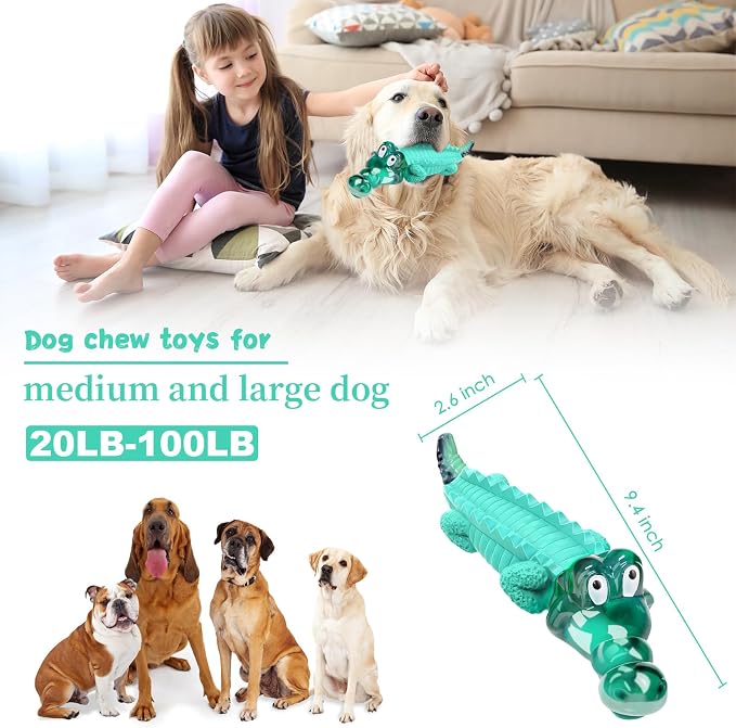 Fuufome Large Dog Chew Toys for Aggressive Chewers： Almost Indestructible Dog Toy to Keep Them Busy & Reduce Boredom-Gift Toys for Small Medium, Large Breed