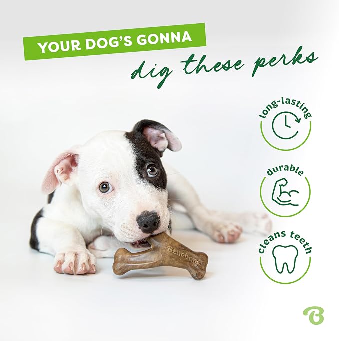 Benebone Wishbone Durable Dog Chew Toy for Aggressive Chewers, Real Bacon Made in USA, Tiny