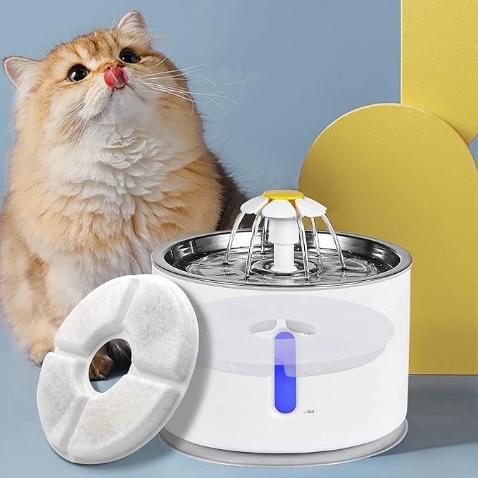 Cat Water Fountain Filters, Pack of 12 Replacement Filter Fit for 81oz/2.4LCat Pet Fountain, 3 Filtration System