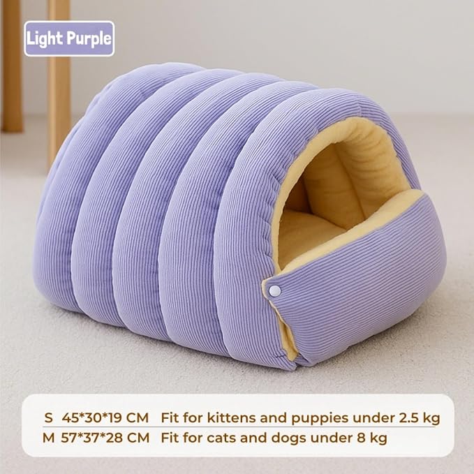 Warmth Cozy Dog Cat Bed Comfort Plush Pet Cave 2026 New Winter Tent for Dog and Cat Fluffy Semi Enclosed Cute Pet Bed for Indoor Cats & Small Dogs Warm and Breathable (Purple, S)
