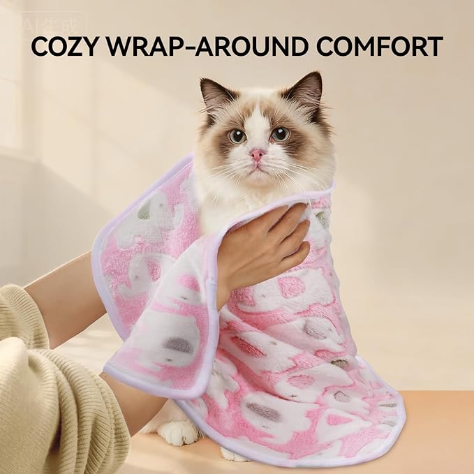 LINENLUX 1 Pack 3 Blankets Super Soft Fluffy Premium Fleece Dog Blankets for Puppy Cat Pet Blanket Flannel Throw Warm Sleep Elephant Pattern-3pcs 31x20 inch
