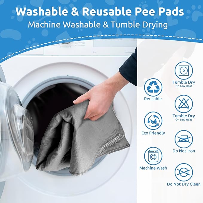 Washable Reusable Dog Pee Pads, 65" Round Absorbent & Waterproof Puppy Training Pad for Crate, Playpen & Carpet, Large Potty Pads for Dogs, Cats & Small Pets