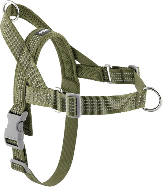 No Pull Dog Harness with Handle, Adjustable Mesh Padded Reflective Walking Harness with Front Clip for Small Medium Large Dogs – Quick Fit No Escape for Training and Hiking (Ranger Green, XS)