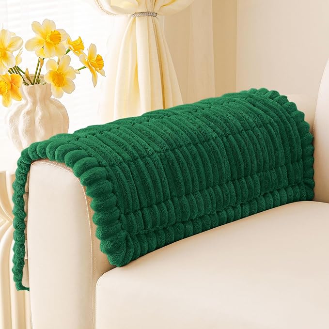 hyha Couch Cover for Dogs Washable, Non Slip Thick Flannel Sofa Protector, Pet Friendly Plush Furniture Cover for Sectional Sofa & Loveseat (Turquoise, 35.4" x 35.4")