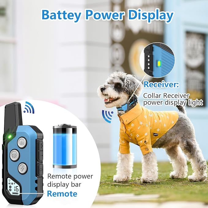 Shock Collar for Dogs, Dog Training Collar with Remote Control for 2 Dogs, 3 Training Modes with Beep, Vibration and Satic, Waterproof, Rechargeable for Large Medium