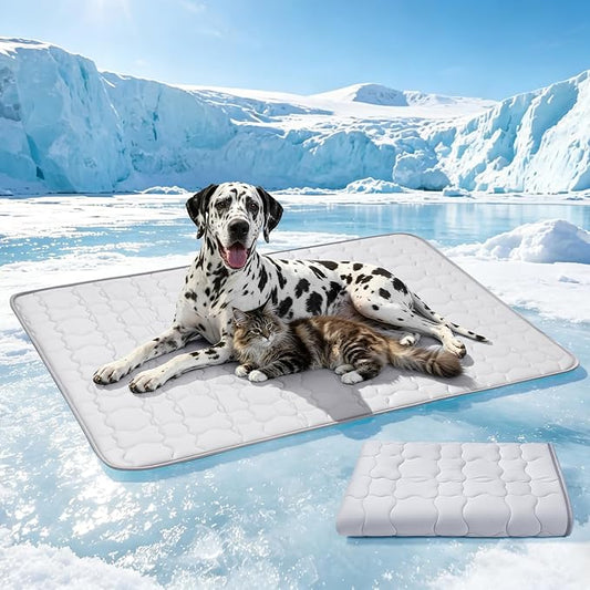 Mora Pets Dog Cooling Mat Pet Cooling Pad for Jumbo Dogs Q-Max>0.5, Breathable Washable Self Cool Dog Mat for Indoor Floors, Crate, Sofa & Outdoor Use, Non Gel Summer Ice Silk Cold Pad XXL 58x39