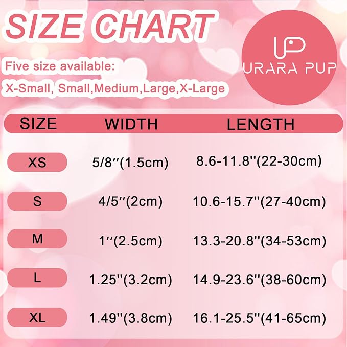 Valentine's Dog Collar & Bow Tie Set,UP URARA PUP Soft & Comfortable Pet Collar with Premium Plastic Buckle for Small, Medium, Large Dog,S