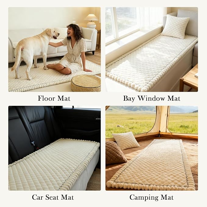 Diamond Quilted Couch Cover for Dogs Non Slip - Large Silicone Particles Pet Friendly Thick Sofa Slipcover for 3 Cushion Couch Washable Furniture Protector Mat for Dogs Cats