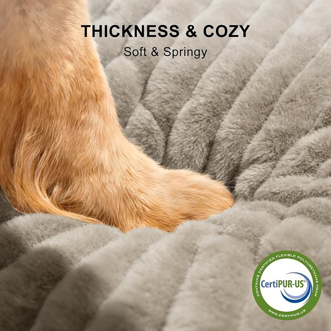 FURTIME Medium Dog Beds for Medium Dogs Washable, Orthopedic Dog Bed, Rectangle Warming Soft Calming Sleeping Puppy Bed Durable Pet Bed with Anti-Slip Bottom
