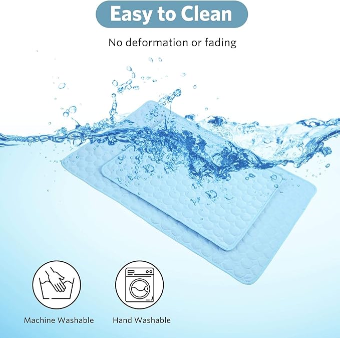 Dog Cooling Mat 39"x59" Q-Max>0.4, Absorbent & Pressure-Activated Self-Cooling, Non-Slip Scratch Resistant, Washable Cooling Mat for Dogs, Cooling Pad for Dog Bed Mats for Car Crate Patio Outdoor