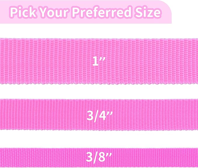 HIKISS Long Dog Leash Obedience Recall Training Agility Lead with Thickening Material for Large Dog - 15ft 20ft 30ft 50ft 100ft Training Leash(Pink 50ft)
