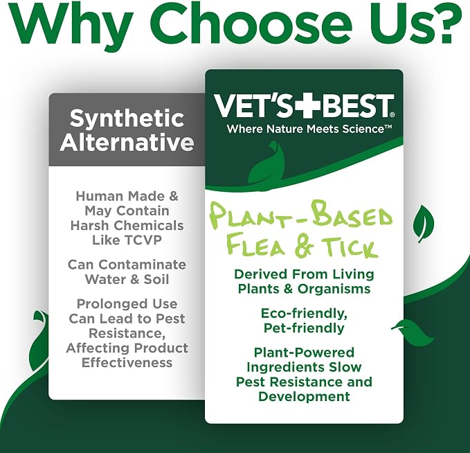 Vet's Best Natural Flea & Tick Dog Shampoo – Plant-Based Formula with Cotton Spice Scent – Natural Dog Shampoo with Essential Oils for Flea and Tick Support – Made in USA – 12 oz Bottle