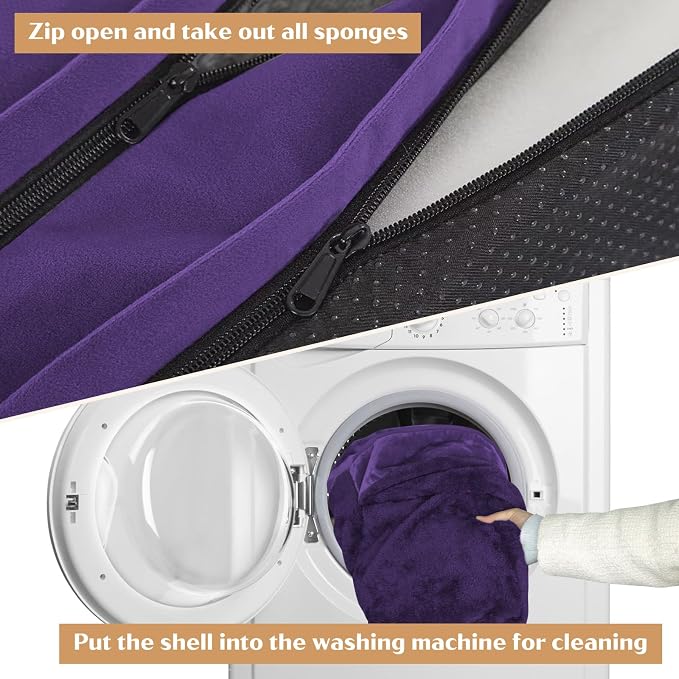 Comfort Expression Orthopedic Dog Bed for Medium Dogs 30x20 Inch, Waterproof Egg Crate Foam Medium Pet Bed with Removable Bolsters, Dog Couch with Washable Cover & Non-Slip Bottom, Deep Purple