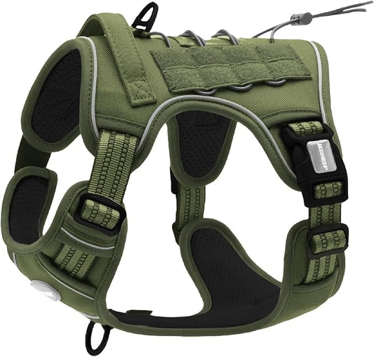 AUROTH Tactical Dog Harness for Large Dogs No Pull Adjustable Pet Harness Reflective K9 Working Training Easy Control Pet Vest Military Service Dog Harnesses