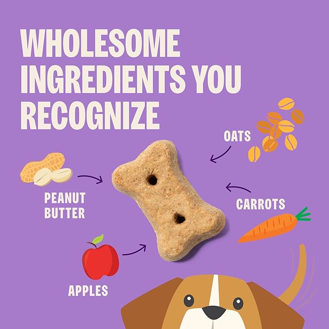 Wellness Old Mother Hubbard Classic P-Nuttier Dog Biscuits, Natural Training Treats, Peanut Butter Flavor, Mini Size, 20 lb Box