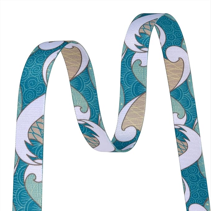 Mihqy Dog Collar with Bohemia Floral Tribal Geometric Patterns - Soft Ethnic Style Collar Adjustable for Small Medium Large Dogs(Sea Wave,S)