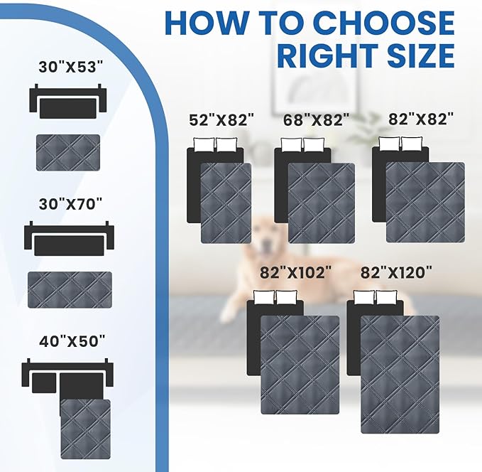 Waterproof Couch Covers for Pets, Waterproof Dog Bed Cover, Anti-Slip Soft Dog Blankets, Couch Cover for Dogs Washable, Pet Blanket for Puppy Large Dogs Cat (68x82 Inch, Dark Grey)