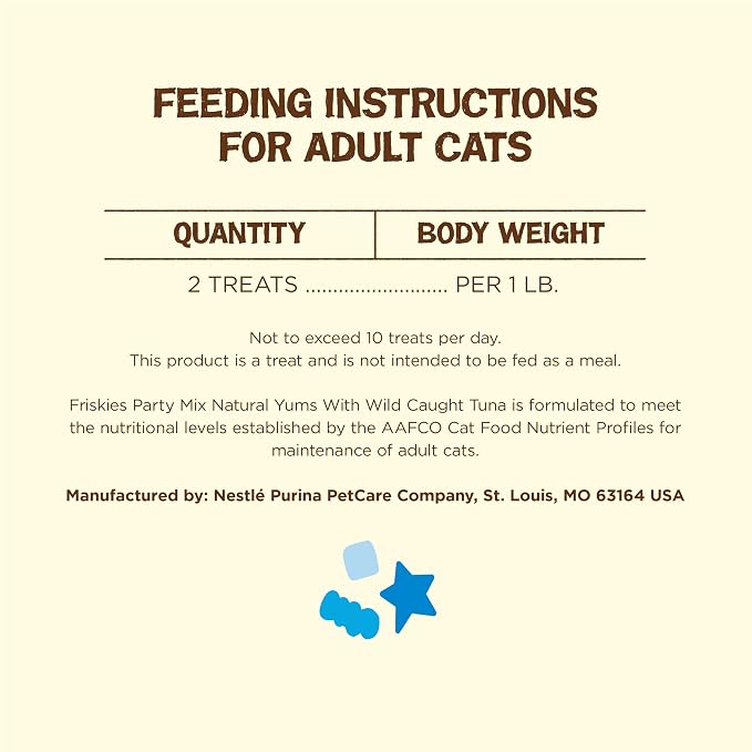 Purina Friskies Natural Cat Treats, Party Mix Natural Yums With Wild Tuna - (Pack of 6) 6 oz. Pouches